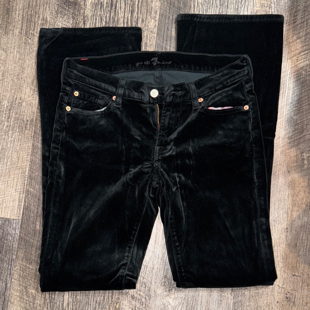 7 For All Mankind Black Velvet Jeans